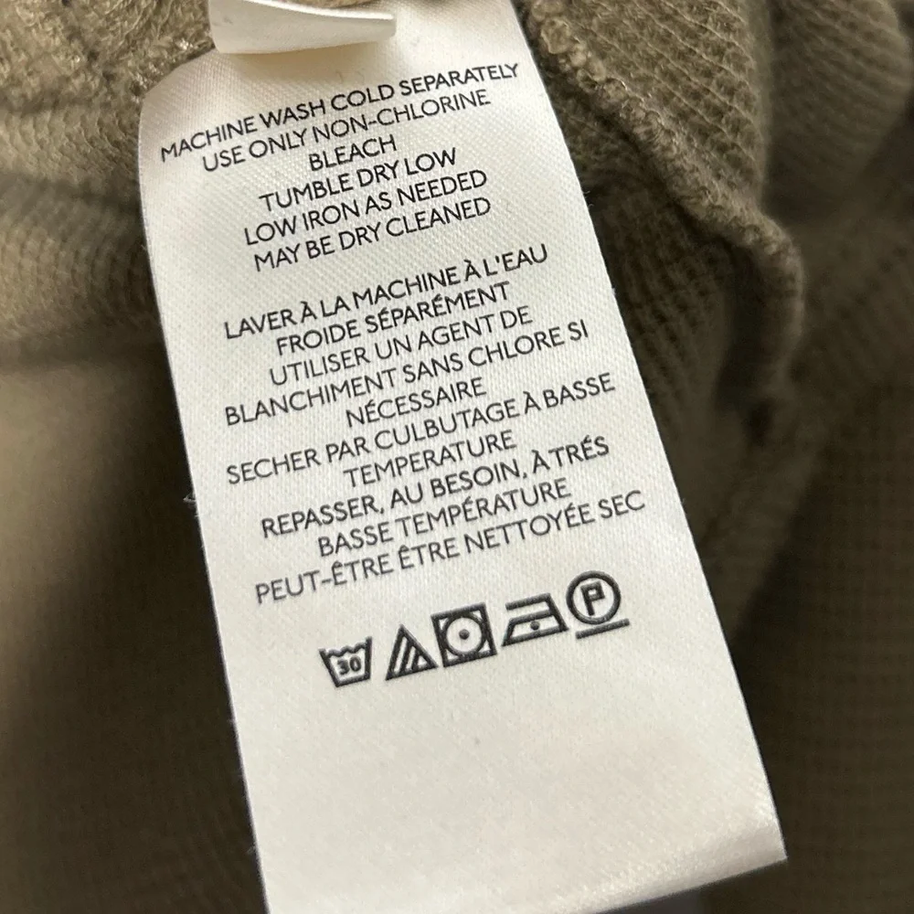 Free People Fuji Thermal Waffle Knit Long Sleeve Top size XS olive cozy comfy